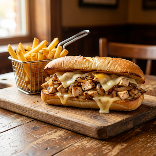 CHICKEN CHEESESTEAK With Fries
